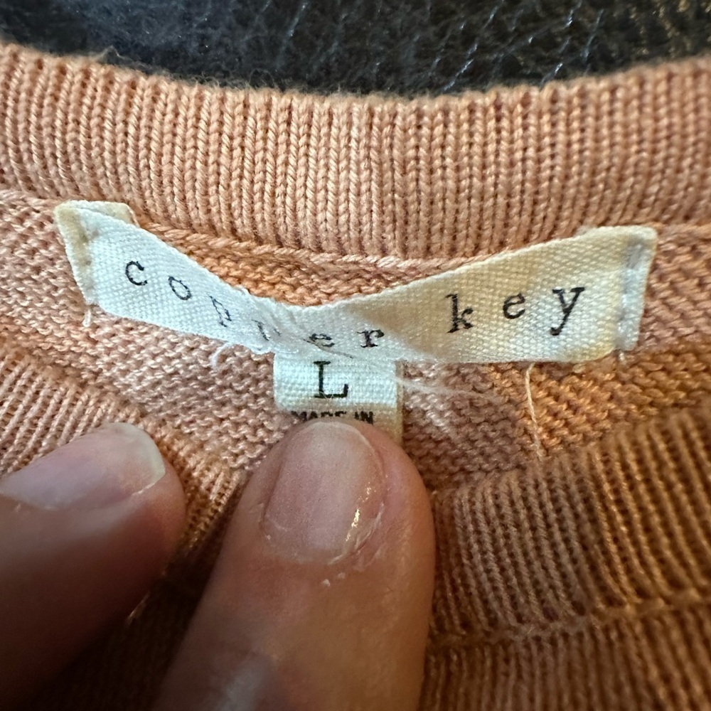 Copper Key Warm Coral Knit Top - Picture 2 of 4